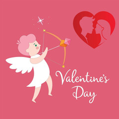 happy valentine's day greeting card vector art illustration