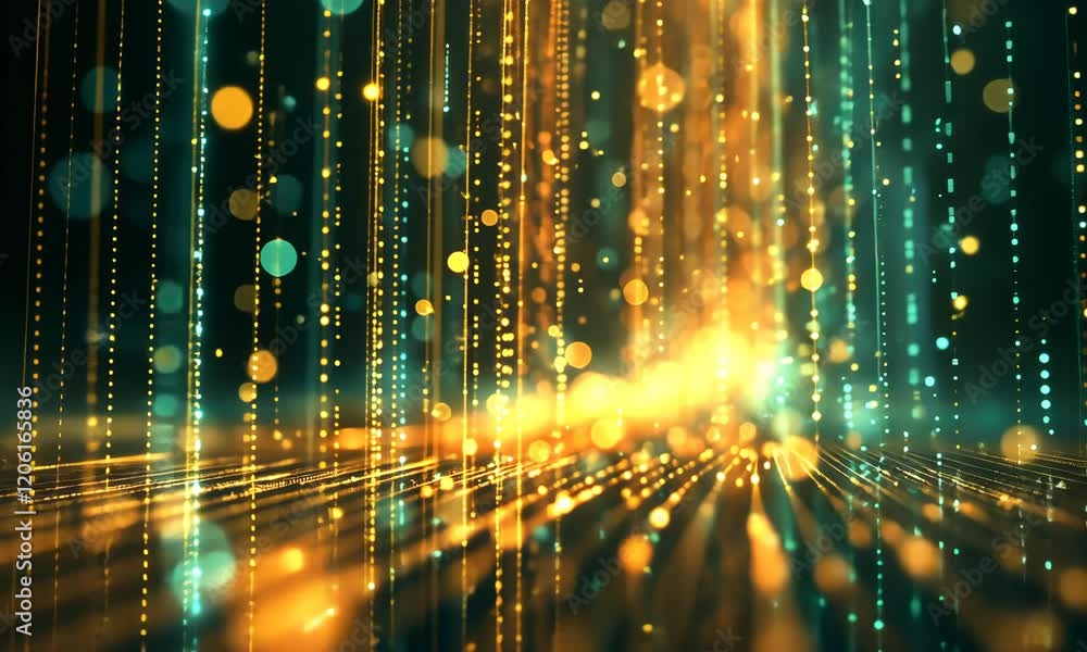 Poster dynamic light patterns showcase vibrant colors in an abstract visualization experience