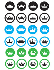 Crown icon premium membership symbol button royal vip badge vector icons