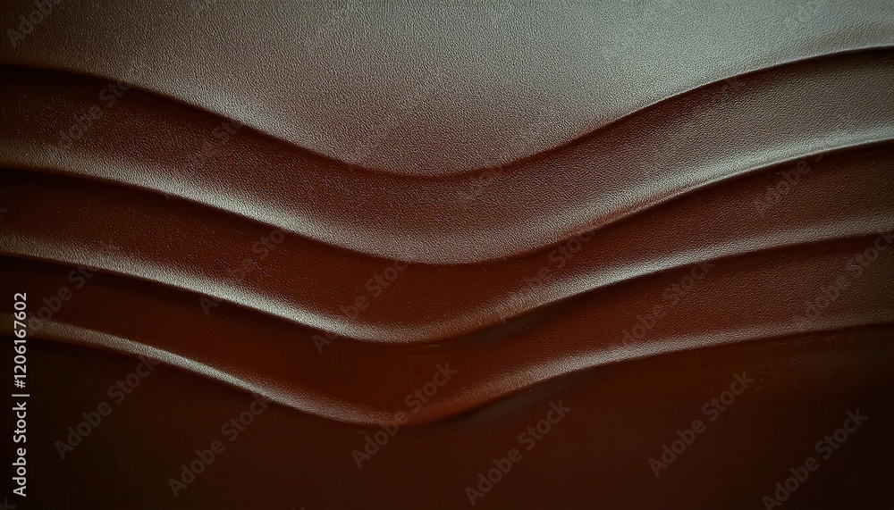 Poster textured brown leather surface with abstract wave patterns and embossed lines, ideal for background,