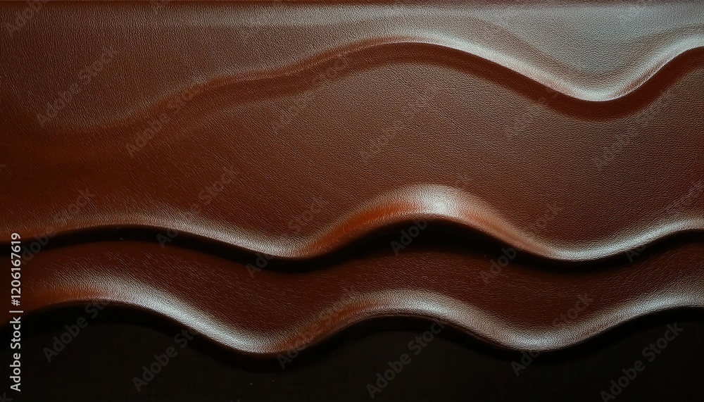 Aufkleber textured brown leather surface with abstract wave patterns and embossed lines, ideal for background,