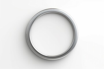Silver circle frame isolated on white background. Empty space for text or picture. 