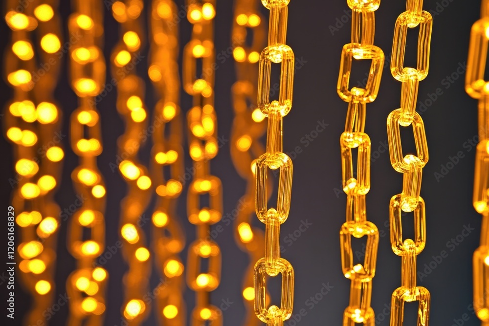Poster a close-up shot of a string of lights with individual bulbs and wire visible
