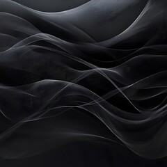 Obraz premium Ethereal black waves flowing gracefully in abstract artistic design