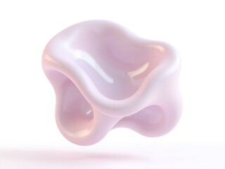 A 3D cube with transparent, layered surfaces in gradient colors transitioning from pink to purple, resting on a reflective surface