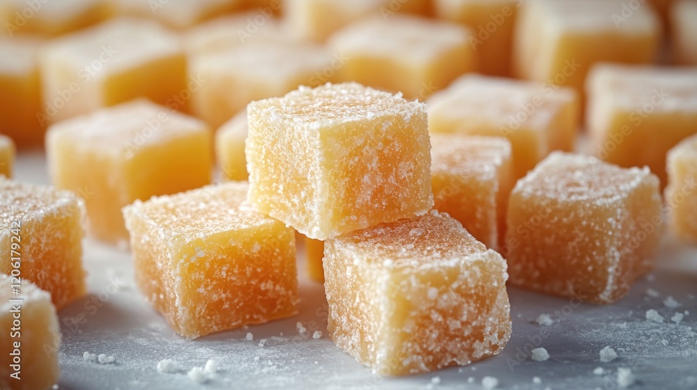 Poster a stack of sugar cubes arranged neatly on a table