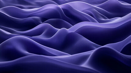 Obraz premium Abstract flowing shapes, undulating waves in deep indigo and royal purple tones, smooth glossy surfaces reflecting dim light.