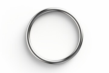 Silver round frame isolated on white background.