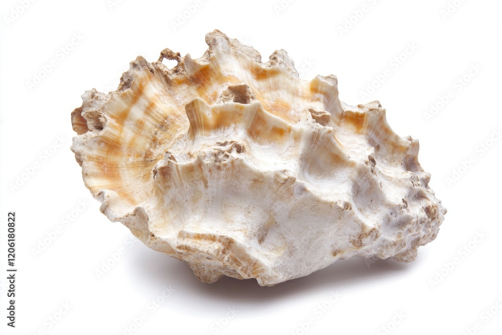 Poster a single shell on a white background, perfect for use in designs and graphics