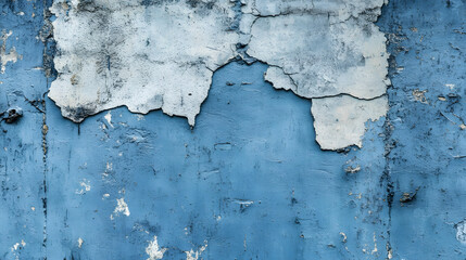 Obraz premium Peeling blue painted wall with rustic textures.