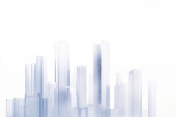 Obraz premium Urban landscape with multiple skyscrapers standing side by side