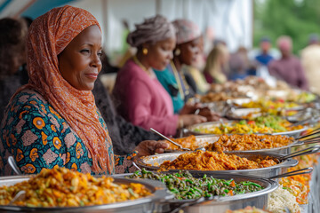 Celebrating global cuisines at a vibrant international food festival in spring