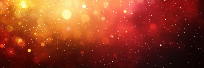 Glowing yellow bokeh circles, sparkling golden dust abstract gold luxury background decoration. Red and orange holiday bokeh. Abstract Christmas background. Illustration