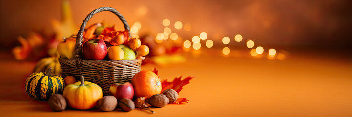 Autumn Harvest Apples Pumpkins Nuts Fall Colors