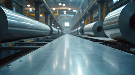 Obraz premium Steel or galvanized roll in the factory 