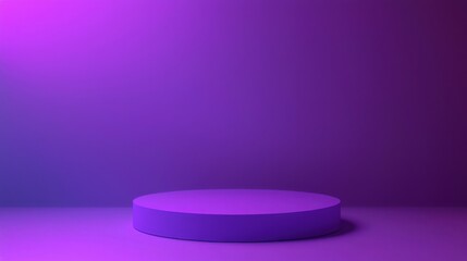 A vibrant purple studio backdrop features a cylindrical platform, perfect for showcasing products or designs. The smooth, even lighting creates a sleek, modern aesthetic.