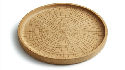 Natural Wooden Plate with Unique Grain Pattern and Texture Design