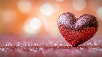 Obraz premium A glittery pink heart stands out against a sparkling background, symbolizing love, romance, and affection, perfect for expressing heartfelt emotions.