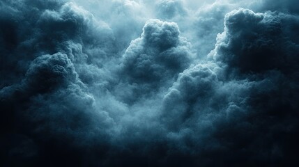 Dark, billowing clouds create a dramatic atmosphere, evoking a sense of impending weather.