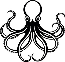 Octopus line art octopus logo. Isolated octopus
