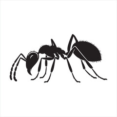 Ant isolated silhouette on white background
