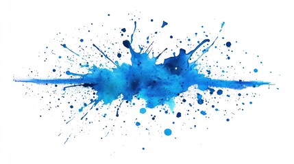 Fototapeta premium Abstract blue watercolor splatters on white background