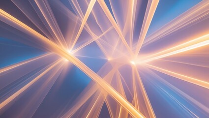 Vibrant Abstract Light Trails in Blue and Gold