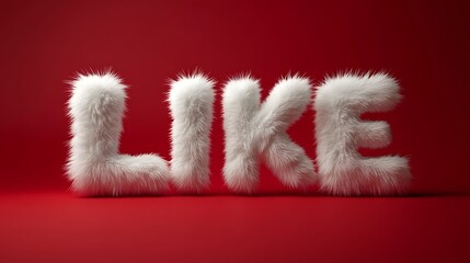 White furry like sign on red background