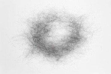 Fototapeta premium Chaotic Black Crayon Scribbles Creating a Swirling Form on a White Background