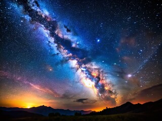 Majestic Milky Way Silhouette - Starry Night Sky Photography