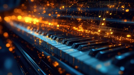 Sparkling Piano Keys, Studio, Music, Abstract, Background, Design, Art, Website