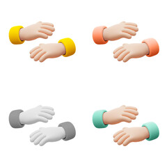 3D illustration of two hand gestures