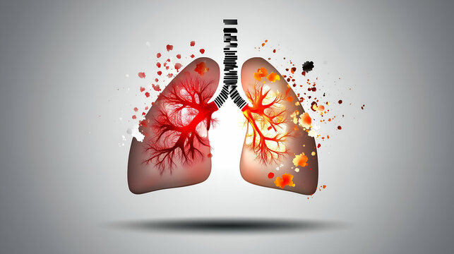 Tuberculosis Day poster. Lungs Respiratory Disease. Infected lungs. Space for writing.