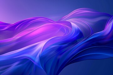 Fototapeta premium A dynamic drapery background with flowing abstract shapes, vibrant gradients of blue and purple, soft lighting creating depth and shadows. Neural network ai generated