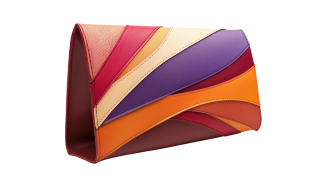 Colorful modern woman clutch bag on transparent background - Powered by Adobe