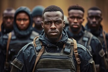 Fototapeta premium African Bodyguard Security Personnel: Embracing Diversity in Security