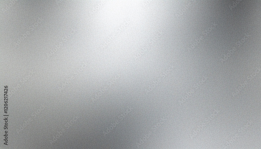 Poster a bright metallic silver gradient texture with noise and a frosted glass effect, creating a sleek an