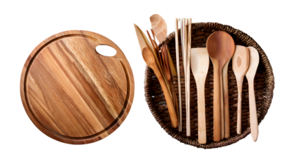 set of eco friendly kitchen utensils, zero waste picnic ware cut out