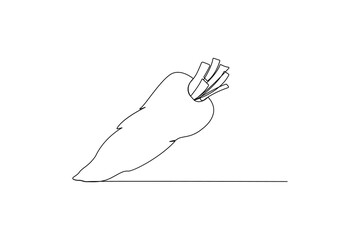 Carrot Continuous one line design Vector Illustration
