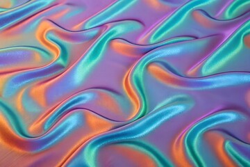 Obraz premium Vibrant Holographic Waves Texture