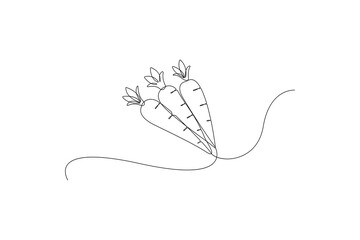 Carrot Continuous one line design Vector Illustration