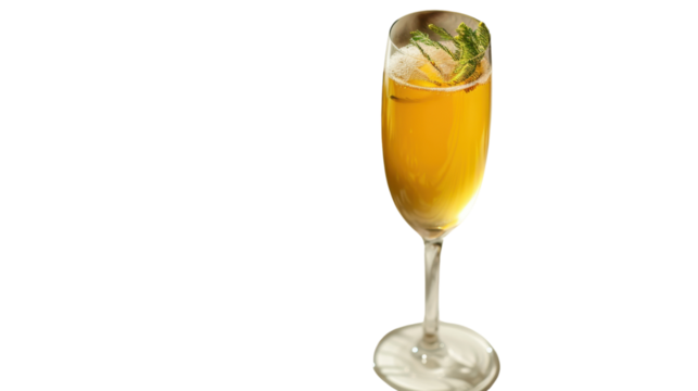 
Mimosa glass drink on transparent background 