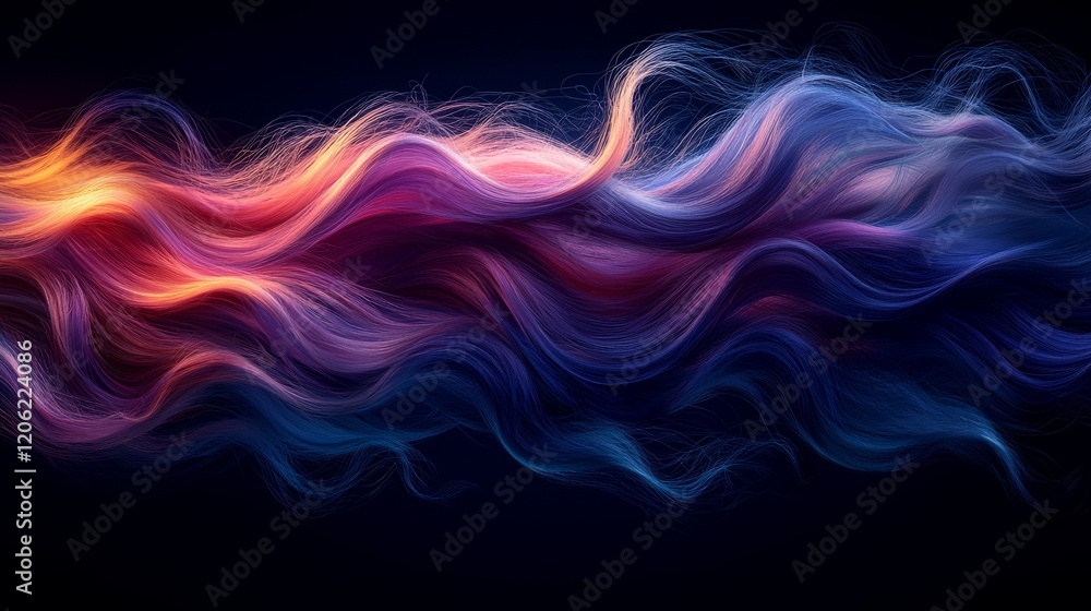 Poster the display highlights dynamic swirls and abstract patterns in vivid colors, stimulating a feeling o
