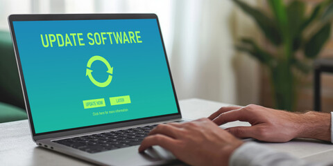 Software update on computer for brisk version of device software upgrade
