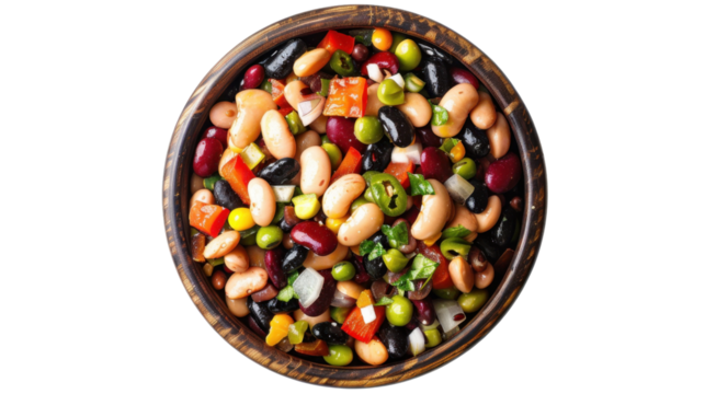 
Bean salad with colorful mix on transparent background 