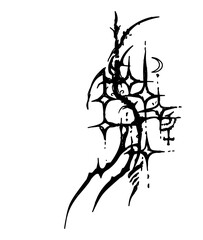 Cybersigilsm with spark tattoo design, Y2k cybersigilsm vector art