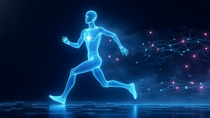 Obraz premium person running on the background
