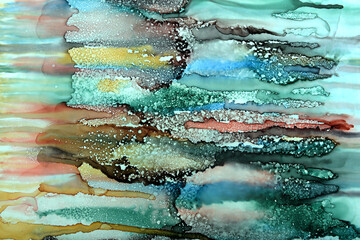 art background of ink smudges with dry drops