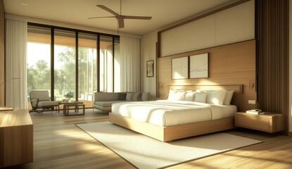 Serene Minimalist Bedroom Design with Natural Light