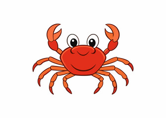 red crab on white background
